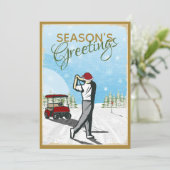 Elegant geïnspireerd golfkerst feestdagenkaart (Staand voorkant)