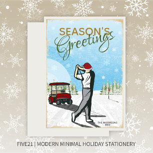 Elegant  geïnspireerd golfkerst feestdagenkaart