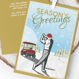 Elegant  geïnspireerd golfkerst feestdagenkaart