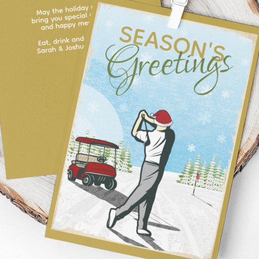 Elegant geïnspireerd golfkerst feestdagenkaart