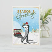 Elegant  geïnspireerd golfkerst feestdagenkaart (Staand voorkant)