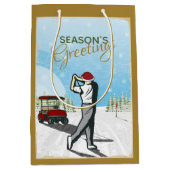 Elegant  geïnspireerd golfkerst medium cadeauzakje (Voorkant)