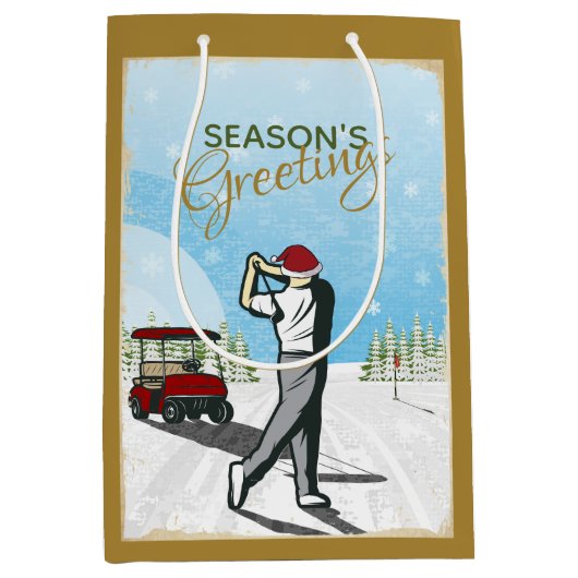 Elegant  geïnspireerd golfkerst medium cadeauzakje (Voorkant)