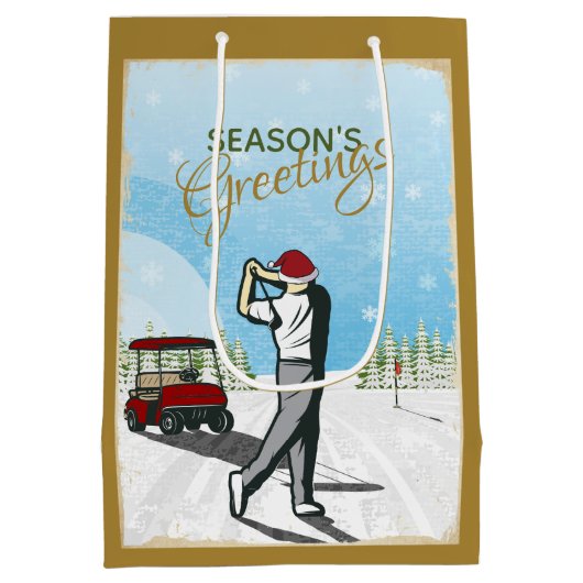 Elegant  geïnspireerd golfkerst medium cadeauzakje (Achterkant)