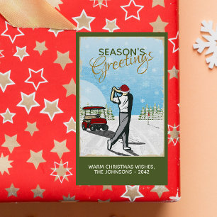 Elegant geïnspireerd golfkerst rechthoekige sticker