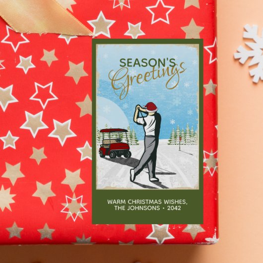 Elegant  geïnspireerd golfkerst rechthoekige sticker