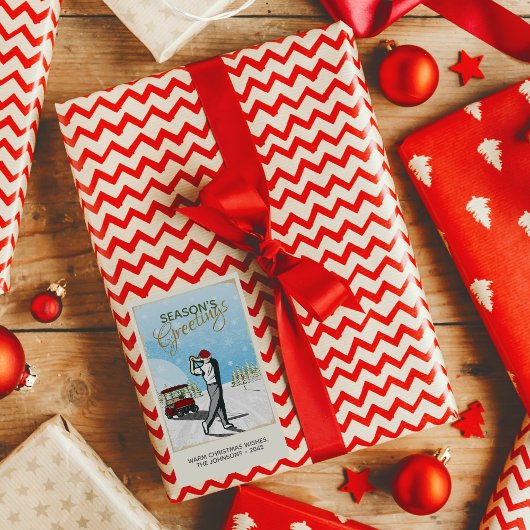 Elegant  geïnspireerd golfkerst rechthoekige sticker