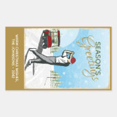 Elegant  geïnspireerd golfkerst rechthoekige sticker (Voorkant)