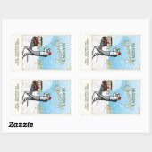 Elegant  geïnspireerd golfkerst rechthoekige sticker (Vel)