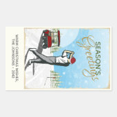 Elegant  geïnspireerd golfkerst rechthoekige sticker (Voorkant)