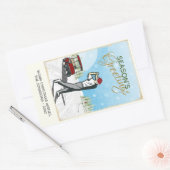 Elegant  geïnspireerd golfkerst rechthoekige sticker (Envelop)