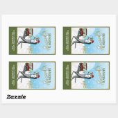 Elegant  geïnspireerd golfkerst rechthoekige sticker (Vel)