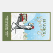 Elegant  geïnspireerd golfkerst rechthoekige sticker (Voorkant)