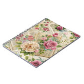 Elegant  geïnspireerd roze bloemen Notitieboek (Linkerzijde)