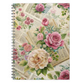 Elegant  geïnspireerd roze bloemen Notitieboek (Voorkant)