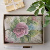 Elegant  geïnspireerd roze bloemenweefsel papier (Geschenk)