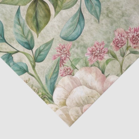 Elegant  geïnspireerd roze bloemenweefsel papier (Detail)