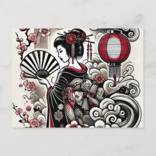 Elegant Geisha Briefkaart met Japans design
