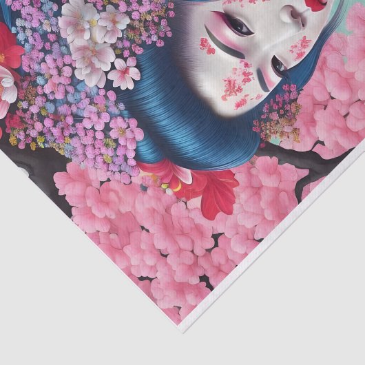 Elegant Geisha en Cherry Blossom tissuepapier (Detail)