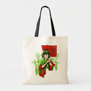 Elegant Geisha met Parasol Bag Tote Bag