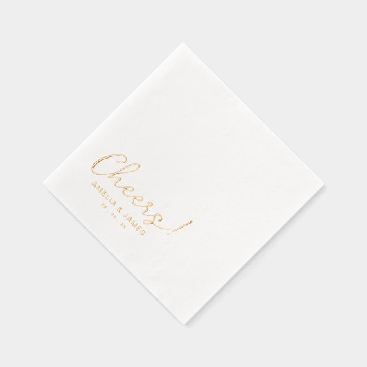 Elegant gejuich kalligrafie Cocktail Wedding Folie Servetten (Rechts)