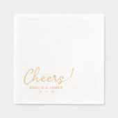 Elegant gejuich kalligrafie Cocktail Wedding Folie Servetten (Voorkant)