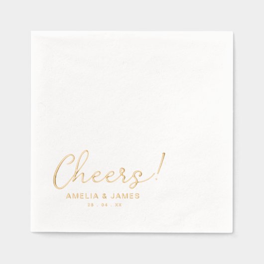 Elegant gejuich kalligrafie Cocktail Wedding Folie Servetten (Voorkant)