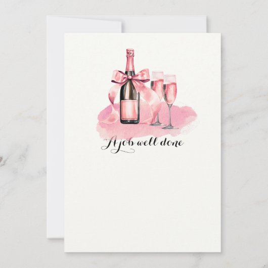 Elegant gejuich lacht tranen champagne pensioen kaart (Achterkant)