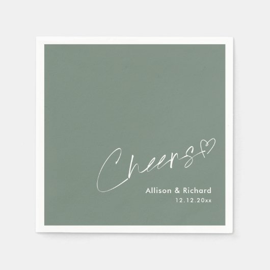 Elegant gejuich! Moderne salie bruiloft servetten (Voorkant)