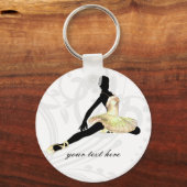 elegant geklede ballerina in ivoor sleutelhanger (Voorkant)