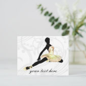 elegant gekleed ballerina in ivoor briefkaart (Staand voorkant)