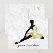 elegant gekleed ballerina in ivoor briefkaart (Voorkant / Achterkant)