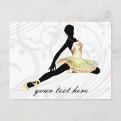elegant gekleed ballerina in ivoor briefkaart (Voorkant)