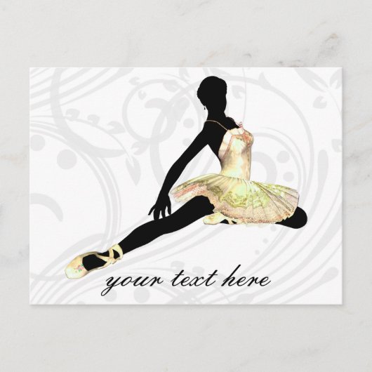 elegant gekleed ballerina in ivoor briefkaart (Voorkant)
