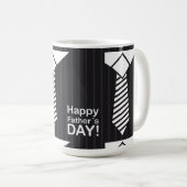 Elegant gekleed met vrolijke vaders dag wens koffiemok (Voorkant rechts)