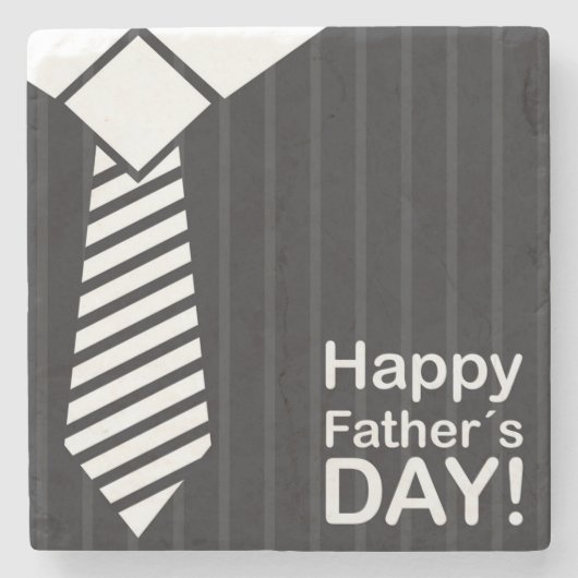 Elegant gekleed met vrolijke vaders dag wens stenen onderzetter (Voorkant)