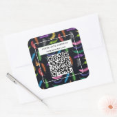 Elegant gekleurd feathers Uw Logo Slogan Vierkante Sticker (Envelop)