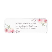 Elegant gekleurd Floral Aangepast adres Aangepaste Etiket (Voorkant)