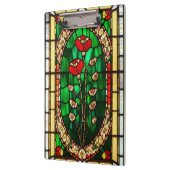 Elegant gekleurd glas Rode Bloem Klembord (Links)