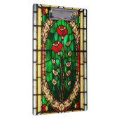 Elegant gekleurd glas Rode Bloem Klembord (Rechts)