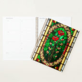 Elegant gekleurd glas Rode Bloem Planner (Display)