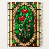 Elegant gekleurd glas Rode Bloem Planner (Achterkant)