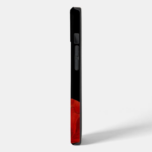 Elegant gelapte rode papaver op zwart Case-Mate iPhone case (Achterkant / Links)
