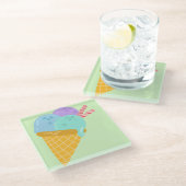 Elegant Gelato Glass Onderzetter (Schuin)