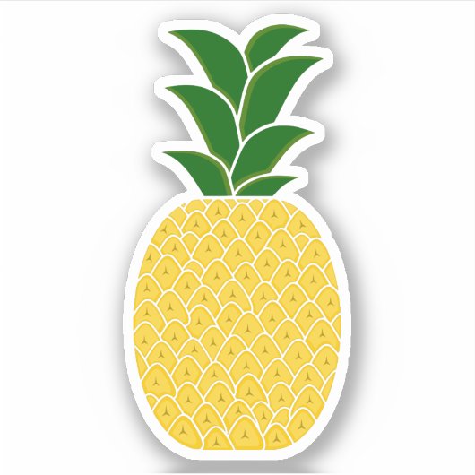 Elegant gele ananas sticker (Voorkant)