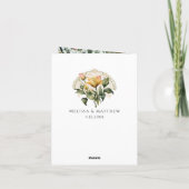 Elegant Gele Bloemen Victoriaans bruiloft Briefpap Aankondiging (Achterkant)