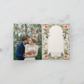 Elegant Gele Bloemen Victoriaans bruiloft Briefpap Aankondiging (Binnen)