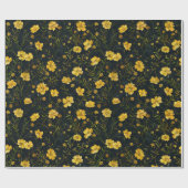 Elegant gele boterbloem patroon cadeaupapier (Vlak)