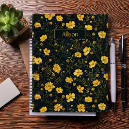 Elegant gele boterbloem patroon notitieboek