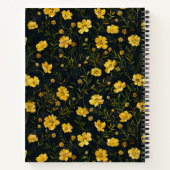 Elegant gele boterbloem patroon notitieboek (Achterkant)